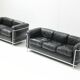 Vintage LC-2 in black leather by Le Corbusier, Jeanneret & Perriand for Cassina