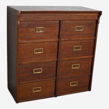 German Oak Filing Cabinet With Folding Doors by F.Soennecken, 1920s