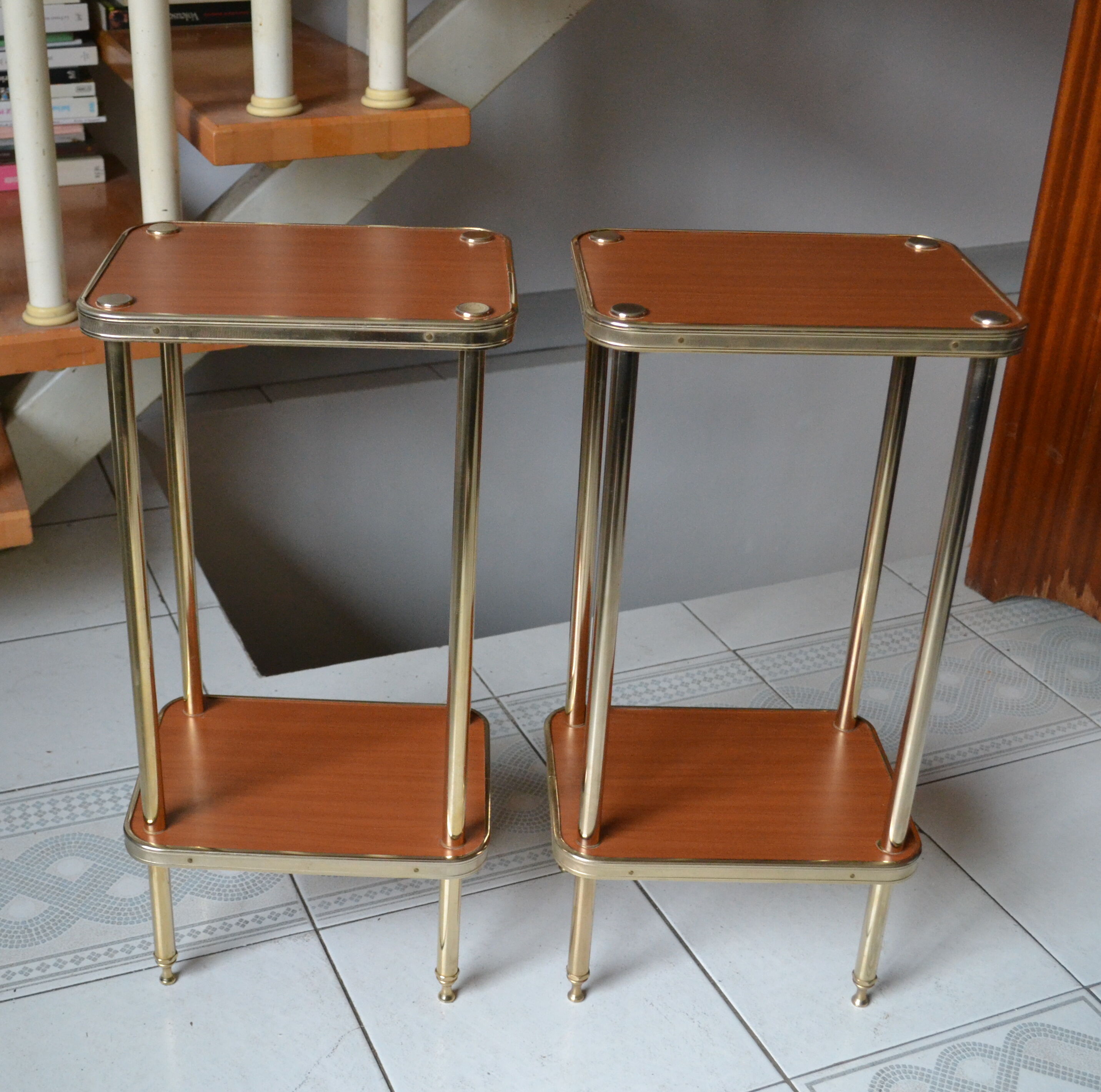 Pair of extra tables sofa tips Richard Creation 50s