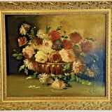 Oil on canvas still life by G. Lamy (19th-20th century)