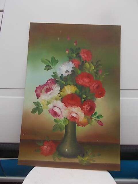 Large painting of a bouquet of flowers 91.5 x 60.5