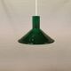 Green glass hanging lamp in double layer glass. Designed by Michael Bang for Holmegaard Denmark 1972