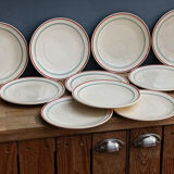 Set of 10 dessert plates, Moulin des Loups, Orchies
