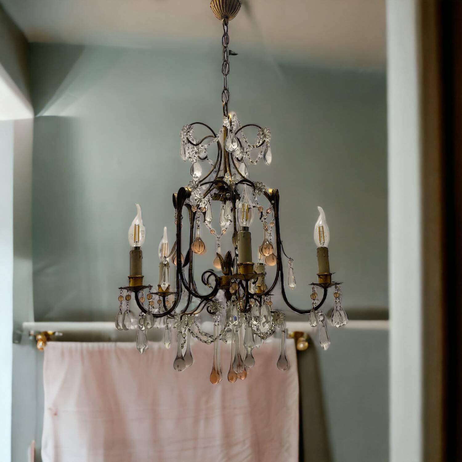 Florentine Murano Glass Drop Chandelier