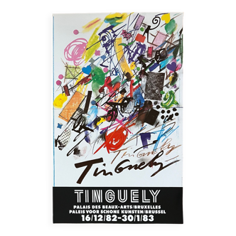 Jean TINGUELY 51925-1991) Grande Affiche Originale Palais des Beaux-Arts, Bruxelles, 1982