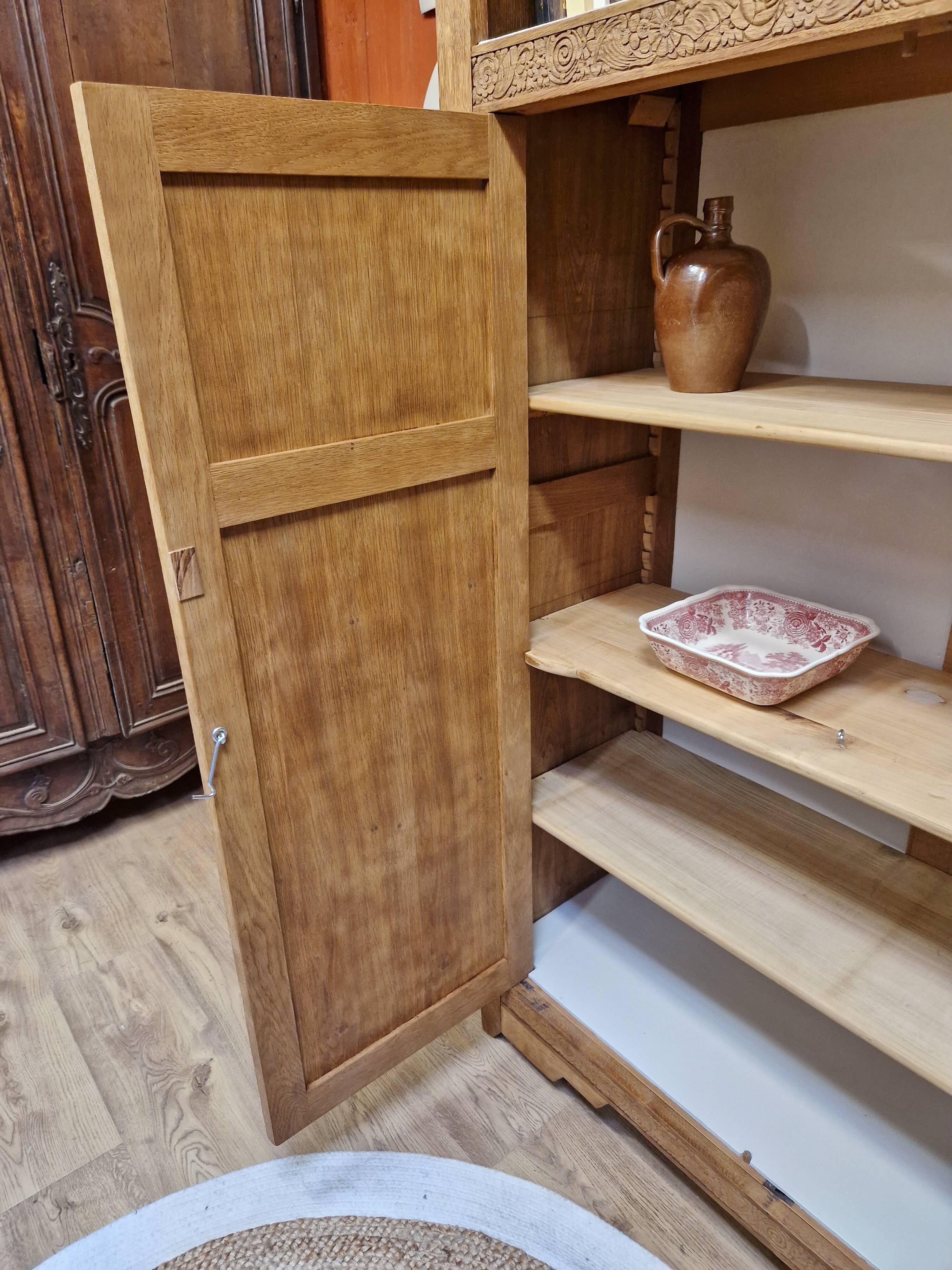 Oak wardrobe 2 doors Art Deco style renovated