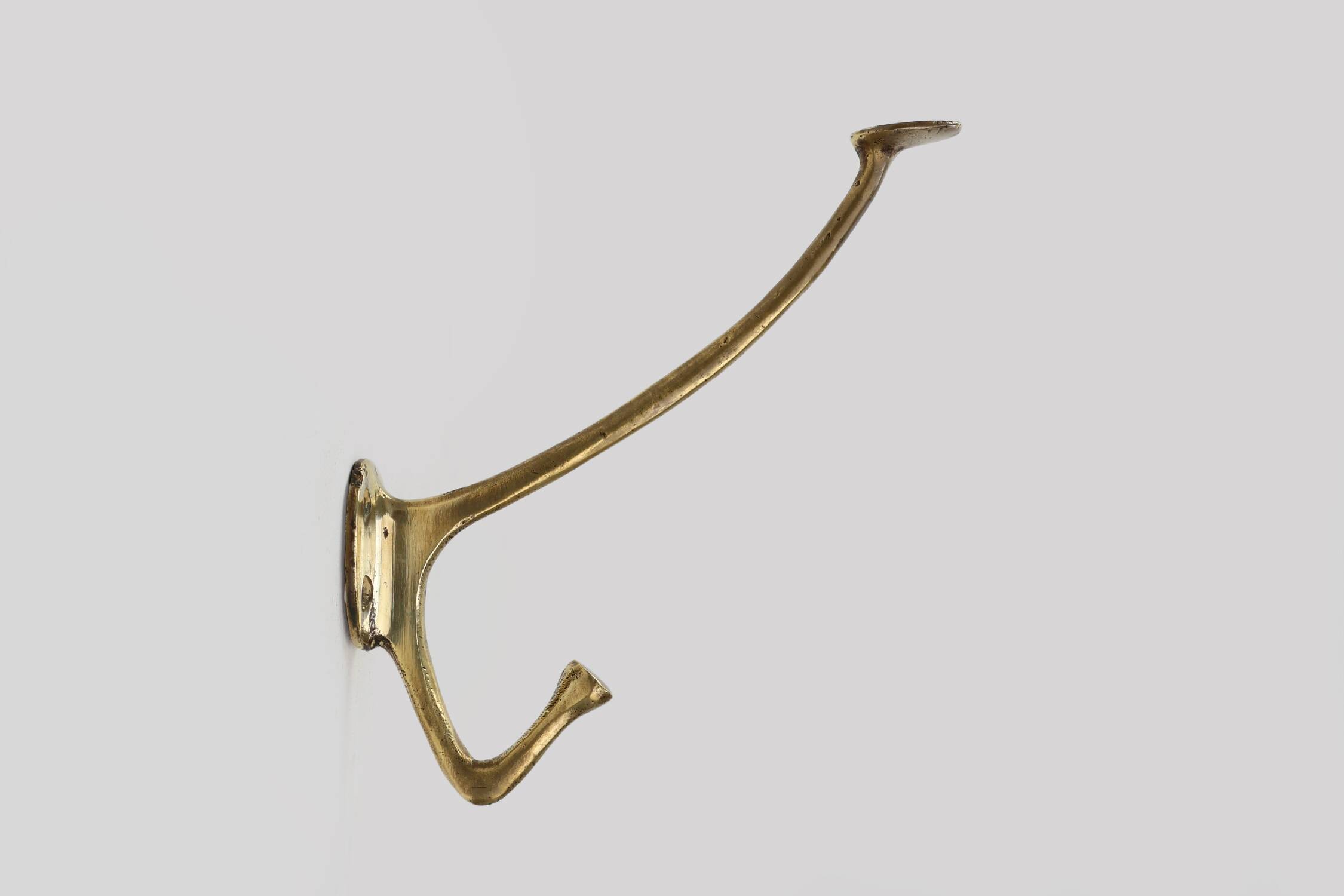Set of 4 Adolf Loos brass art nouveau wall hooks, Vienna, Austria ca. 1910