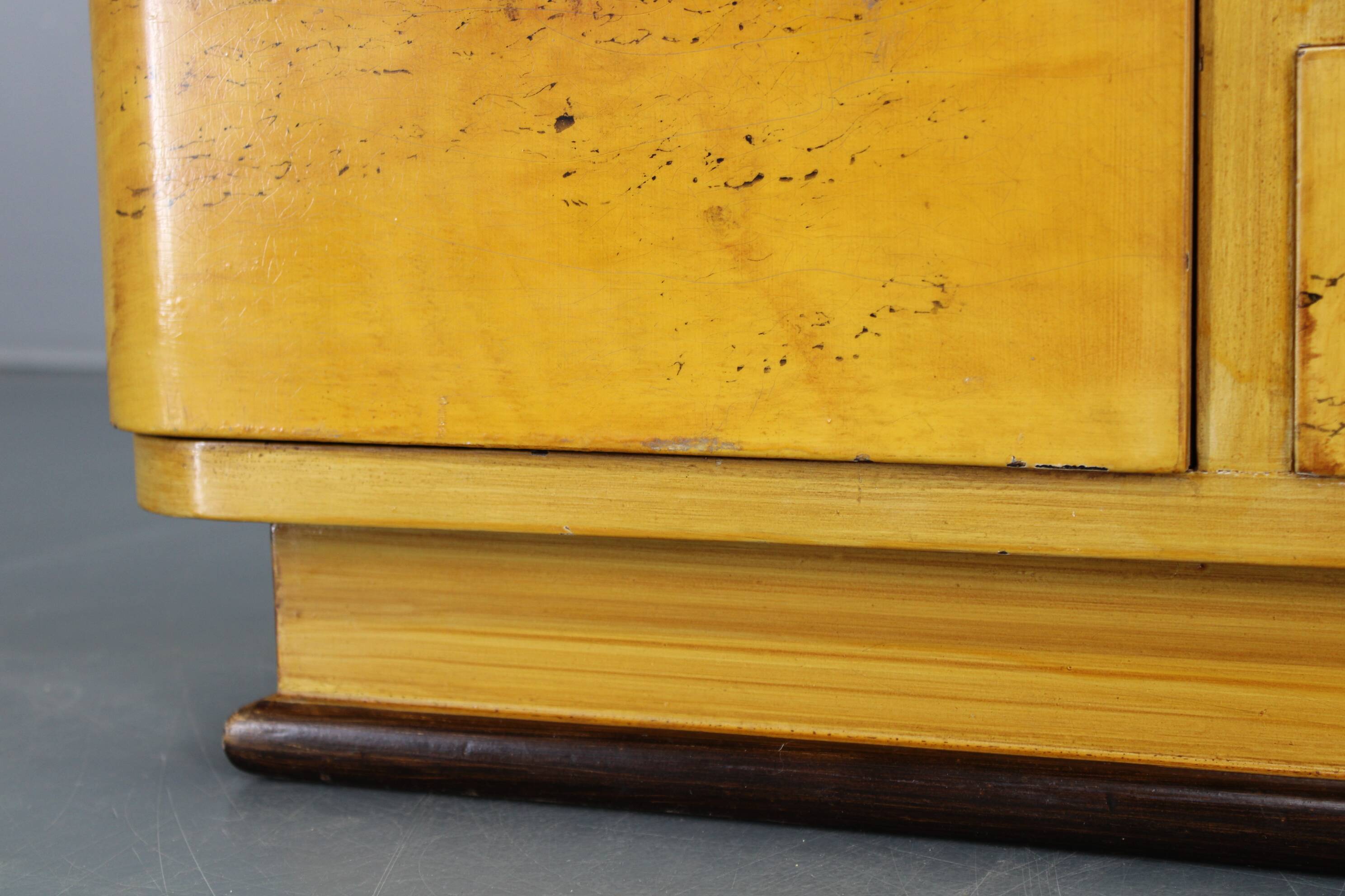 Pair of 1940s Czechoslovak Art Deco nightstands with painted maple imitation finish