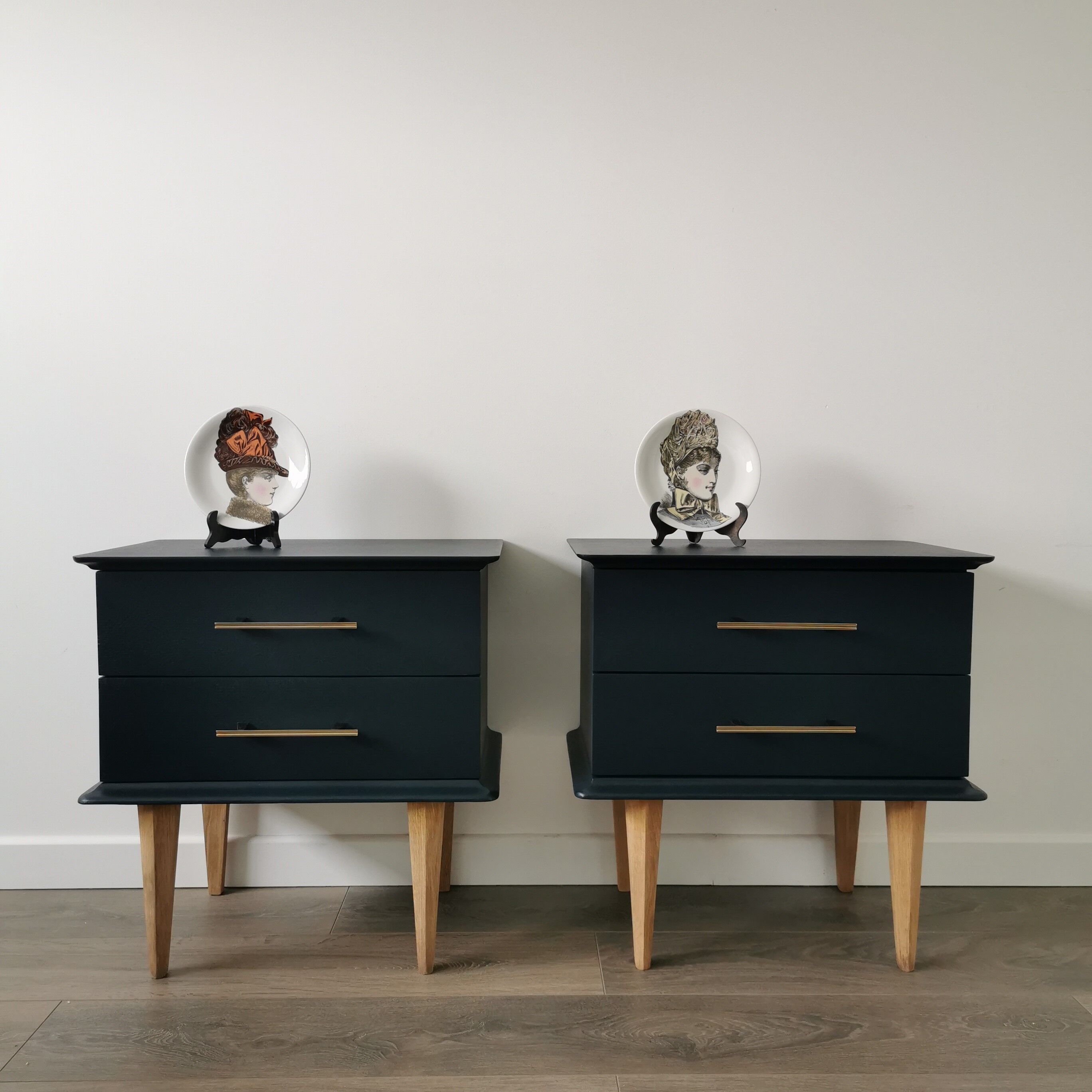 Vintage bedside table pair