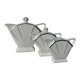 Art Deco teapot, 1930s, white and silver porcelain