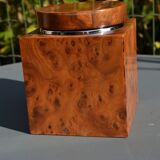 Boîte, pot à tabac en ronce de noyer
