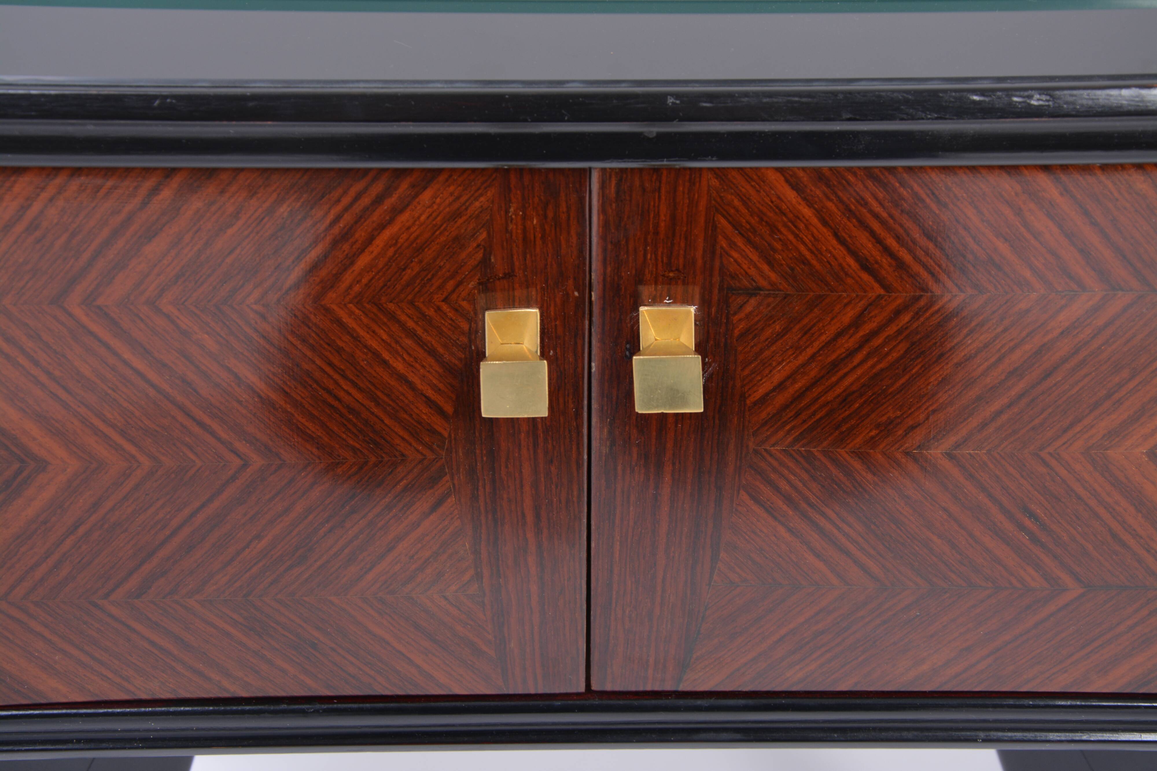 Pair of Italian Midcentury Nightstands with Sculptural Base