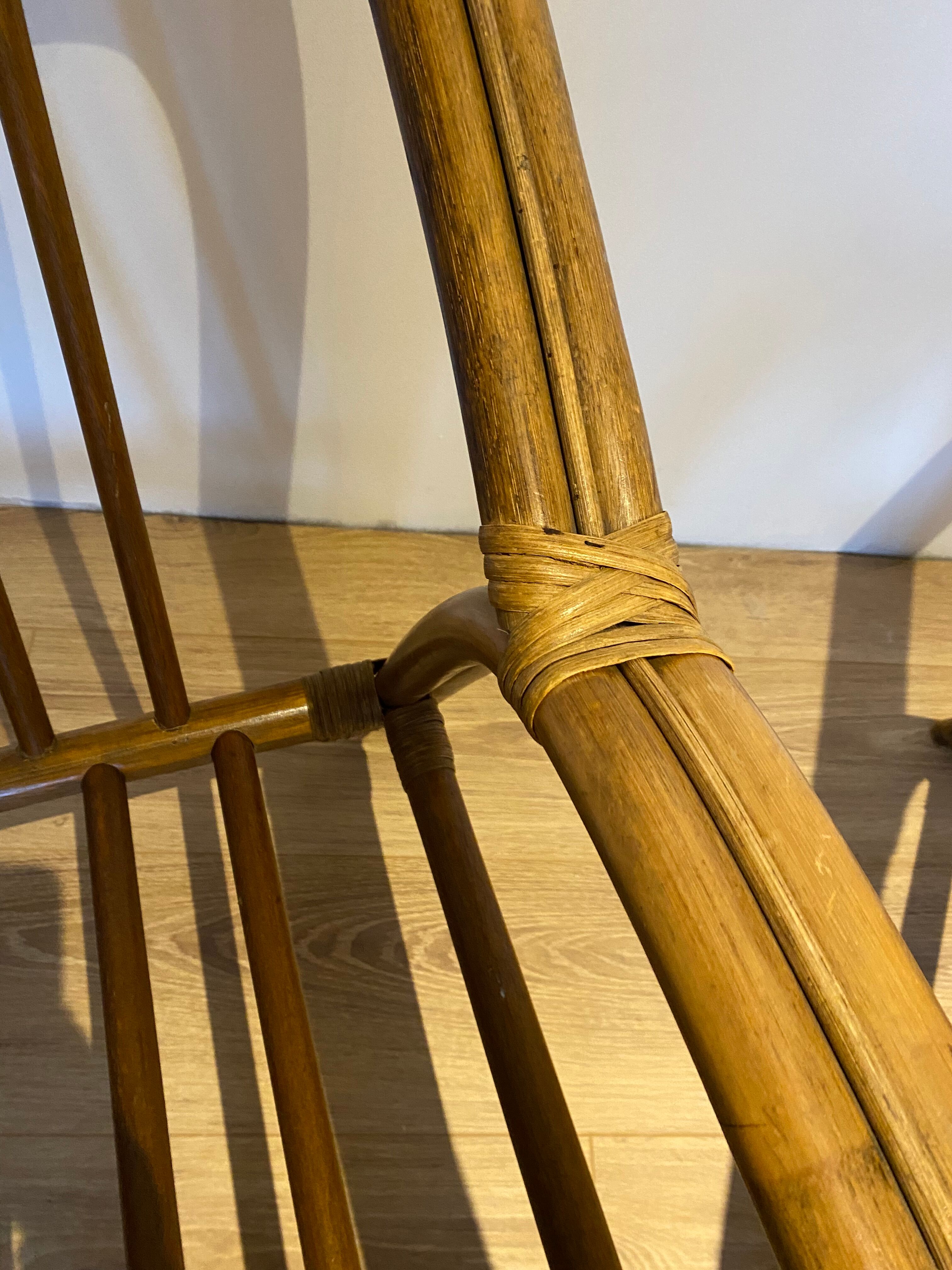 Pair of vintage rattan bamboo armchairs