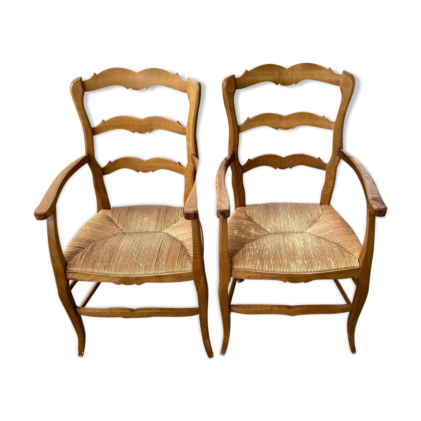 Series of 4 "good woman" mulched chairs