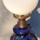 Ceramic lamp birds lyres on midnight blue background Napoleon III