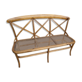 Former bench in wood and caning
