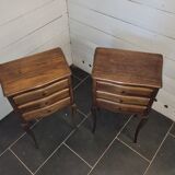 Pair of Louis XV style oak bedside tables