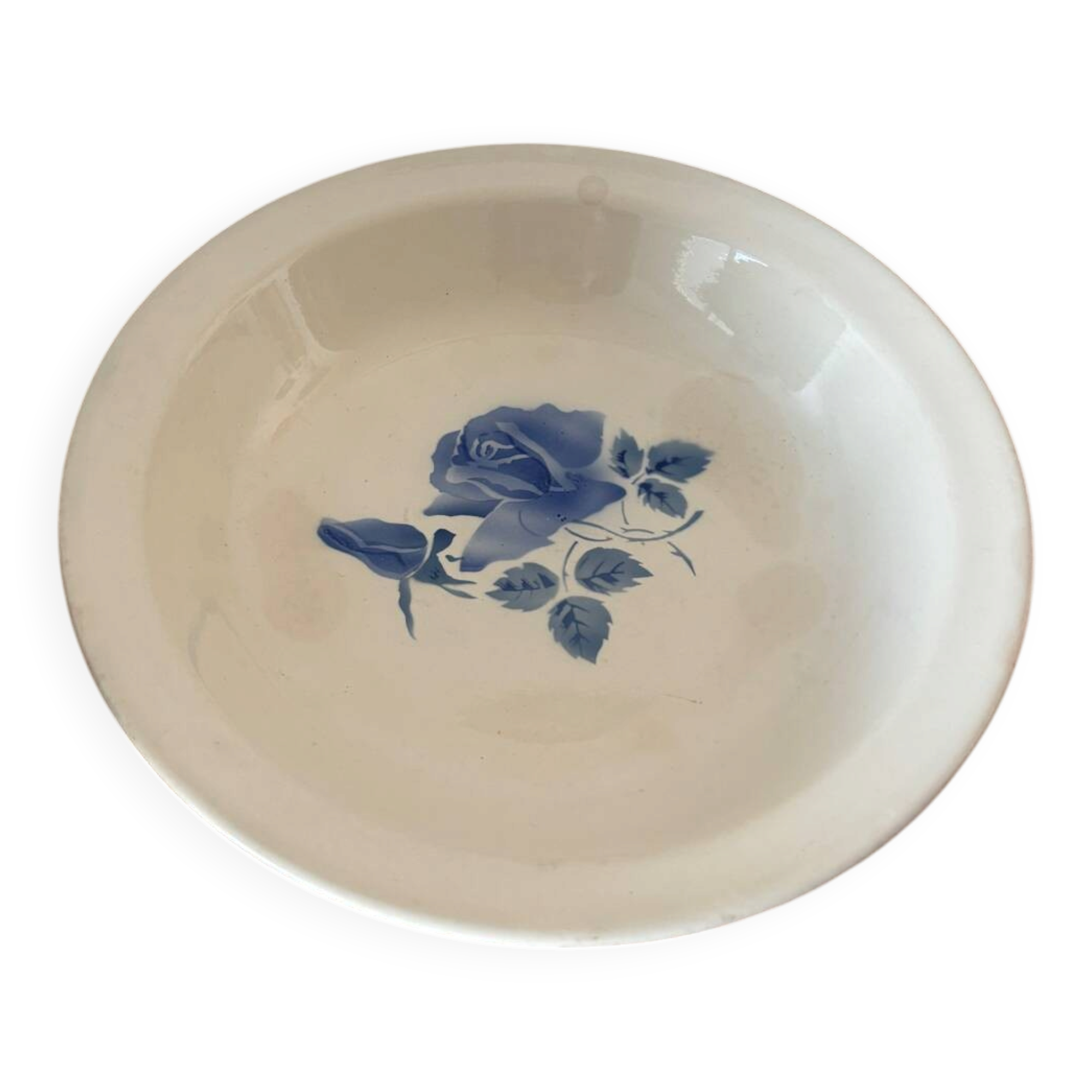 Very pretty blue floral deep dish Digoin Sarreguemines.