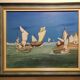 Tableau cadre en bois bleu