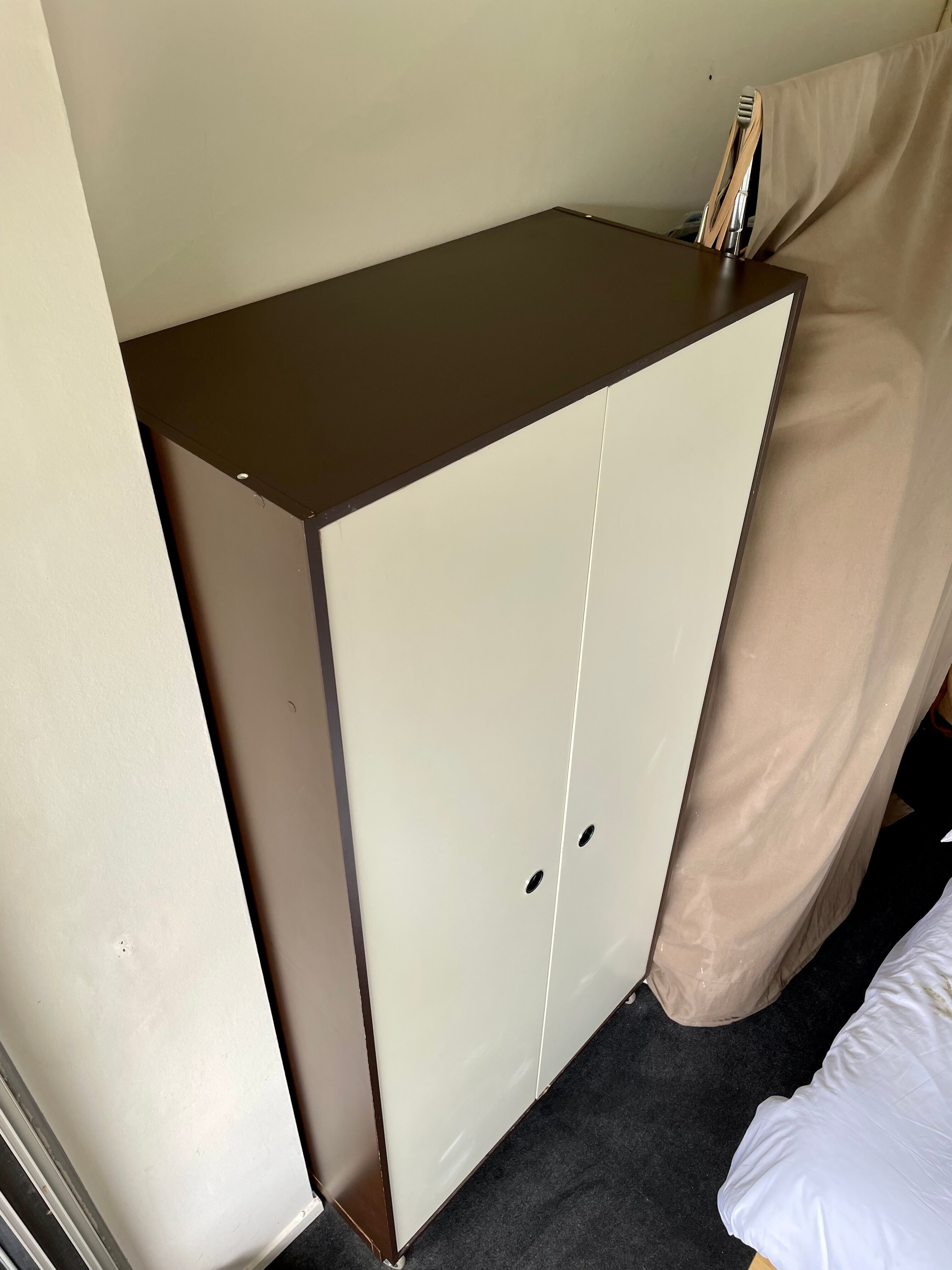 Vintage 70' wardrobe in chocolate / ecru colors