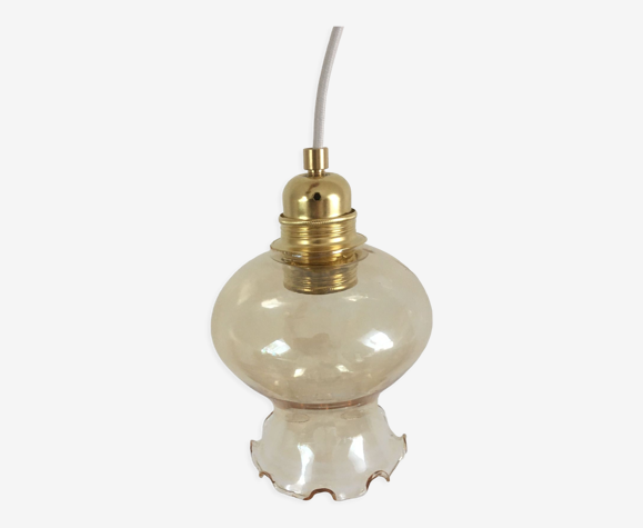 Lampe baladeuse globe tulipe ambré