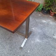 Vintage Desk Table in Wood and Chromed Metal by Gianno Moscatelli for Formanova, 1960s