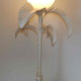 Lamp of the 70's "palm" in metal and opaline