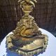 Bronze and brass umbrella stand decorated with a swan.