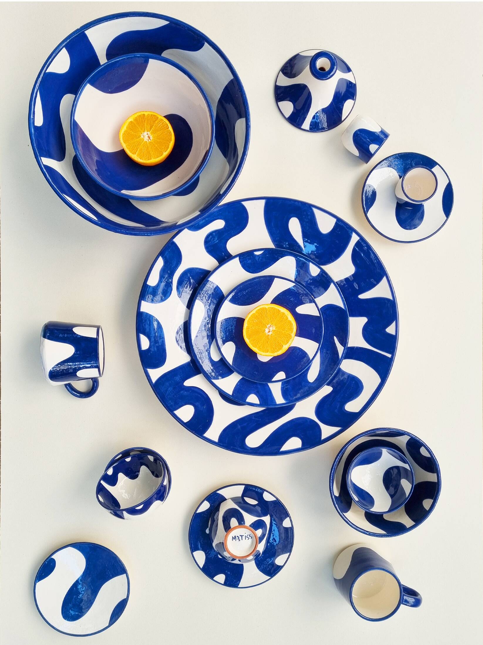 Assiette moyenne - PINCEAU bleu