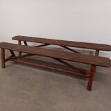Pair of rustic benches 220 cm