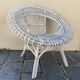 Fauteuil vintage en rotin blanc