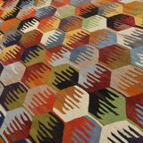 8x12 Kilim Rare Style Multicolor Designer Vintage Kilim Rug, 255x376 Cm