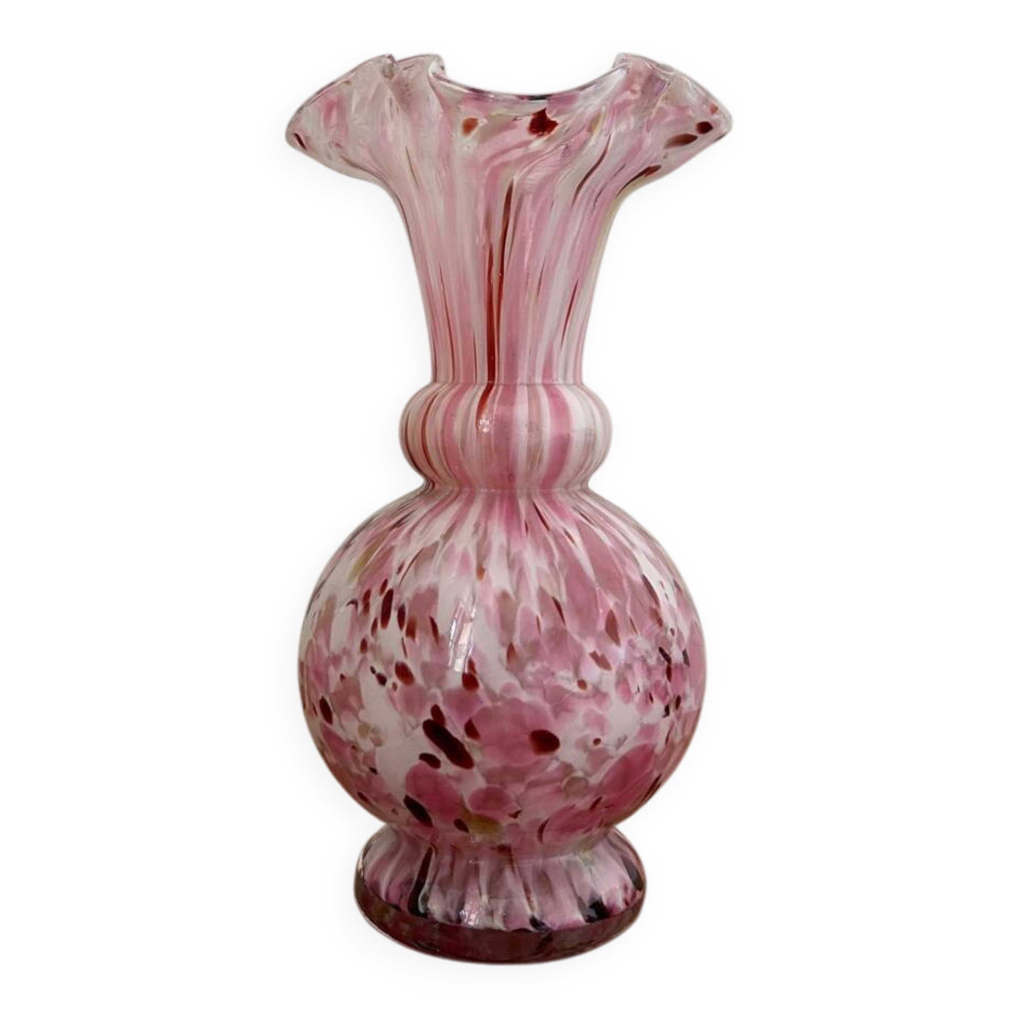 Speckled pink vase Legras