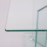 Pair of full Glass side tables or Sofa tables 1980s