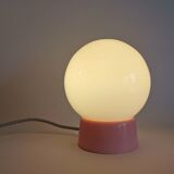 Vintage white opaline living room bedside desk lamp "Malabar"
