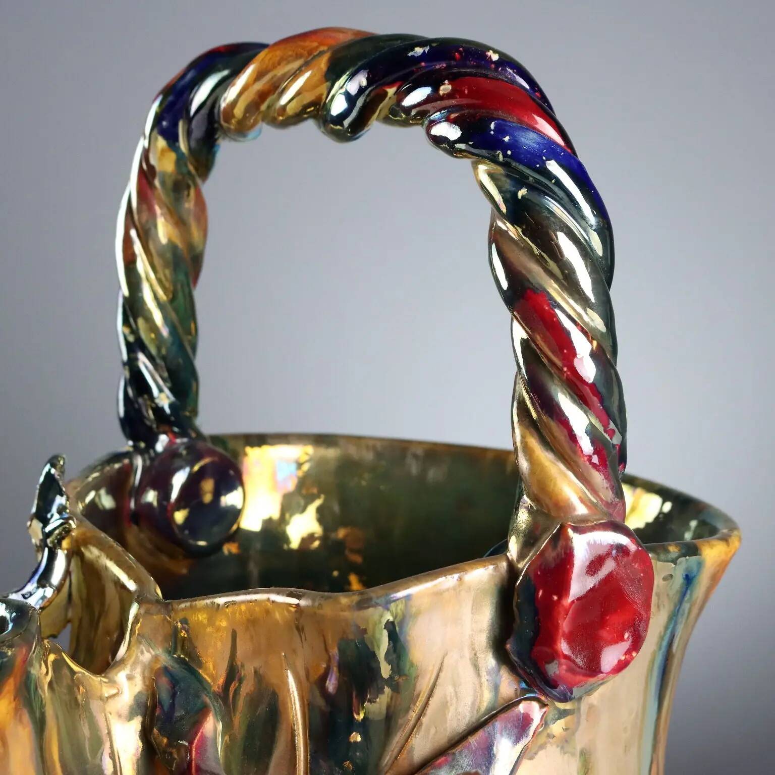 Antique ceramic vase by Giuseppe Mazzotti, Albisola, Italy, 1930s-1940s.