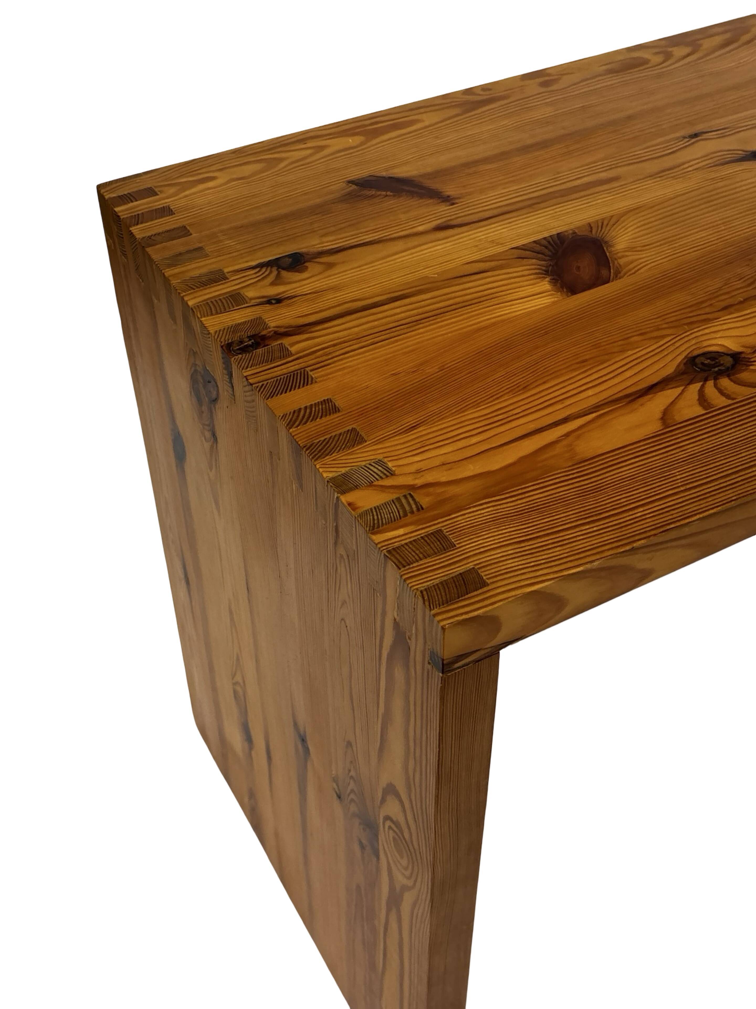 Table d'appoint vintage Ate Van Apeldoorn, pin, années 1970