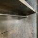 Industrial locker room in raw metal, circa 1930.