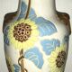 Glazed ceramic vase with polychrome decoration of sunflower flowers 36 cm