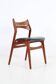 ACO Møbler / Erik Buck “310” teak chair / black leather / mid-century Danish modern design / 1960s / Buch
