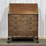 1930s English curved mahogany back desk