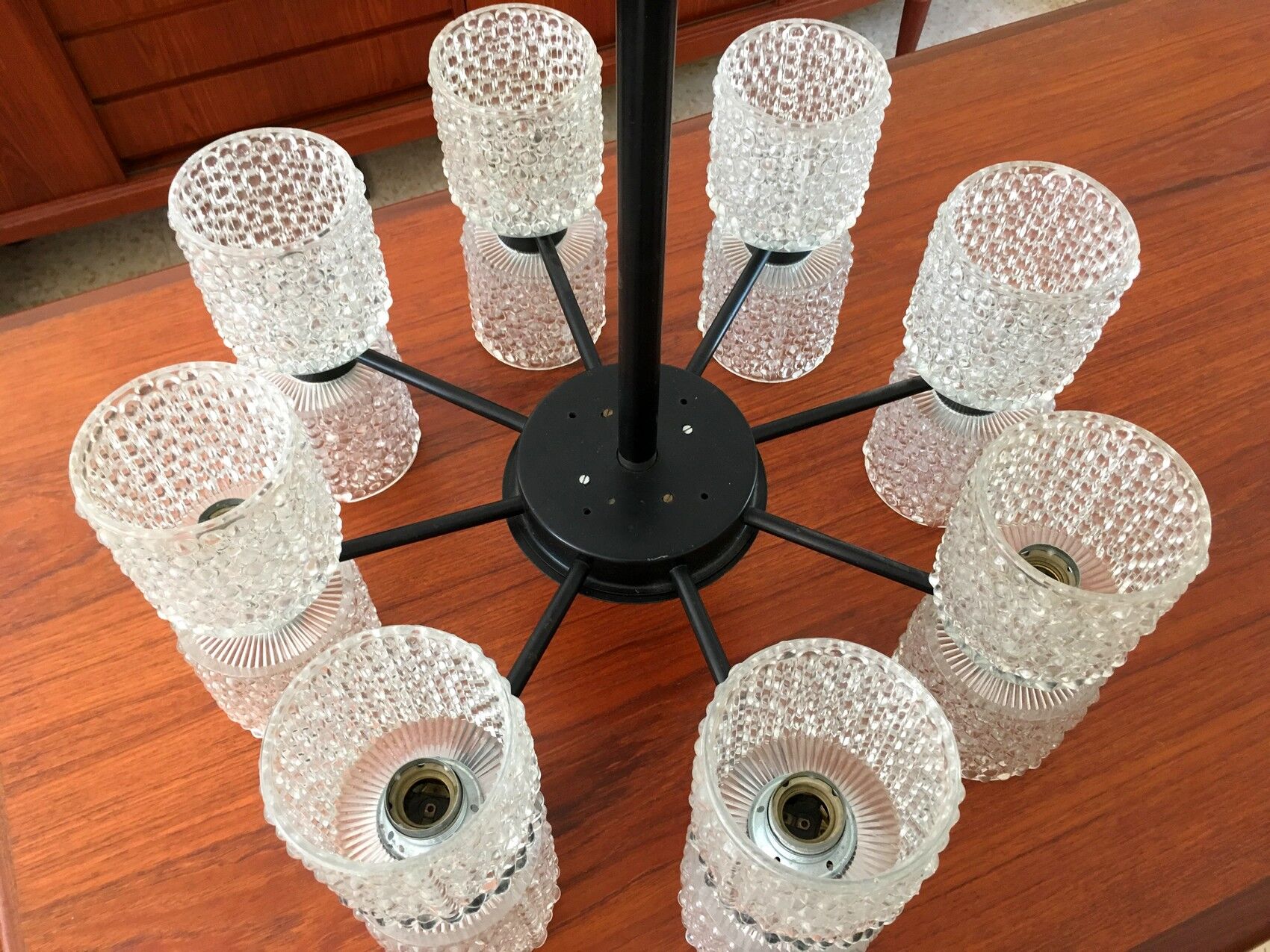 Vintage Raak chandelier by J.W Bosman model Zonnevende 1960