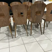 Set of 8 vintage Baumann bistro chairs from the 1970s.