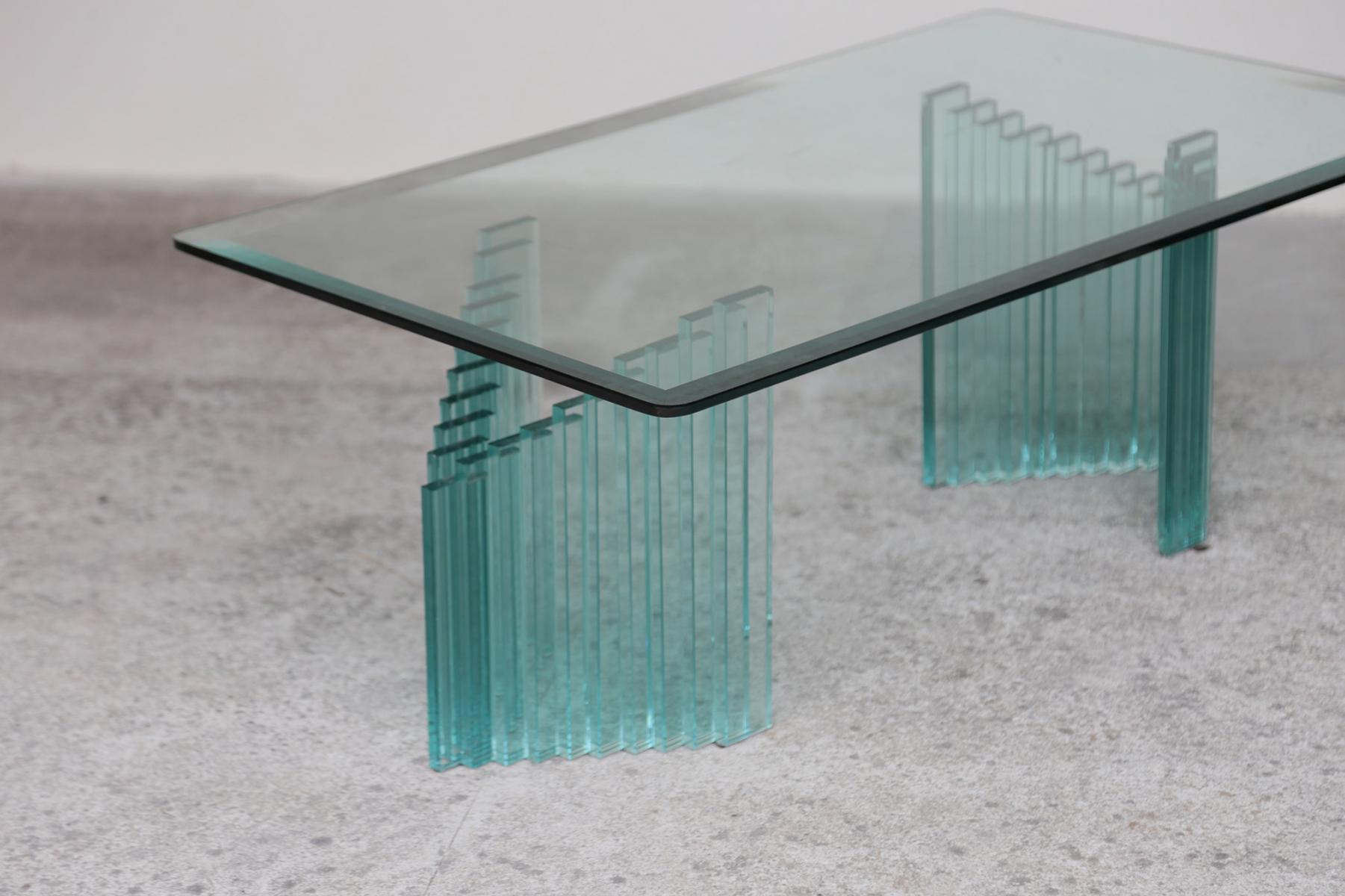 Vintage glass coffee table Italy