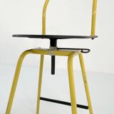Il Bottone Yellow Adjustable and Swivel Bar Stool by Paolo Parigi for Heron Parigi, 1980