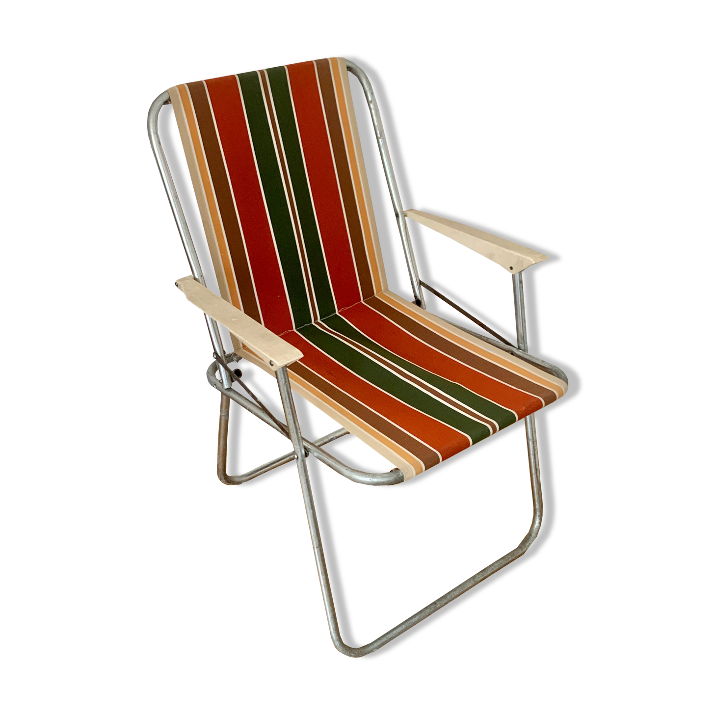 Chaise camping vintage pliable