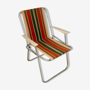 Chaise camping vintage pliable