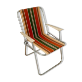 Chaise camping vintage pliable