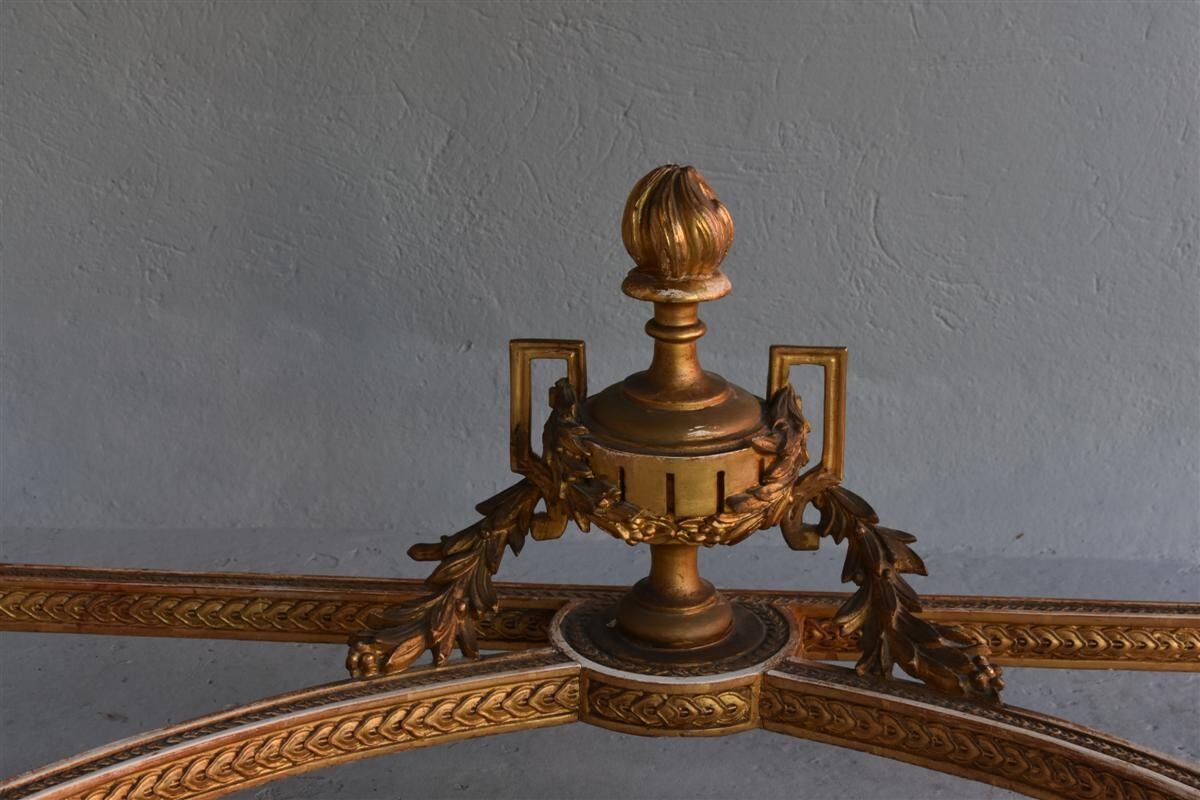Console time XIX wood and stucco gilded Louis XVI style