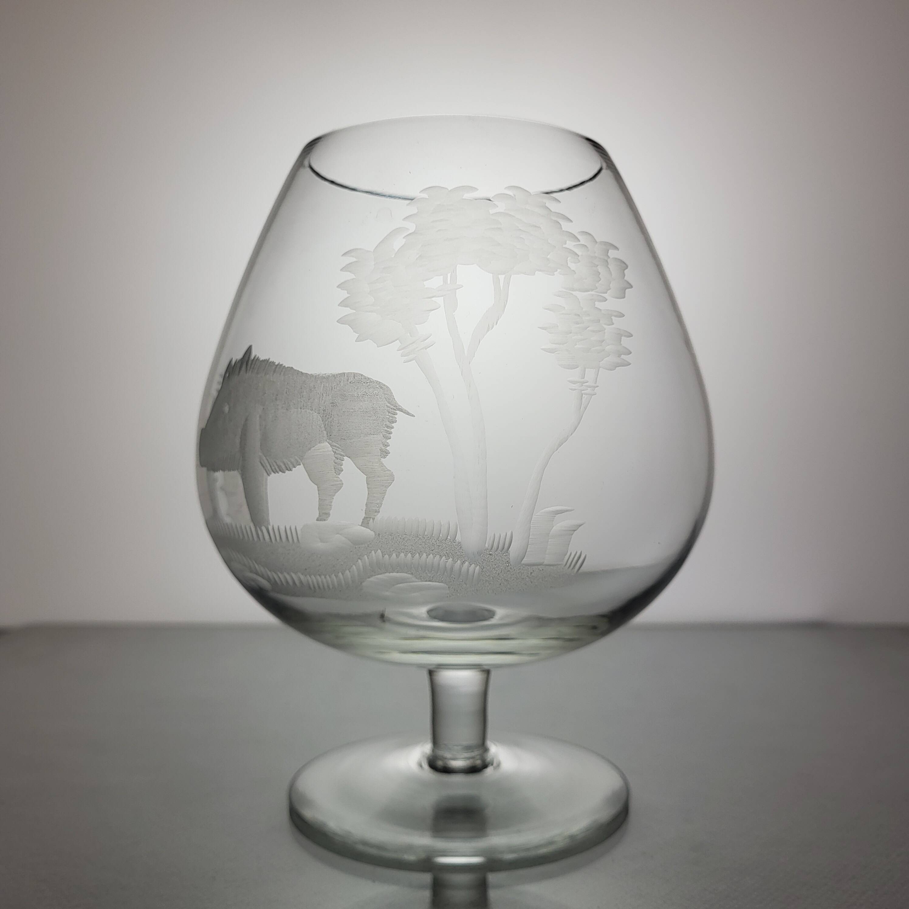 6 crystal cognac glasses